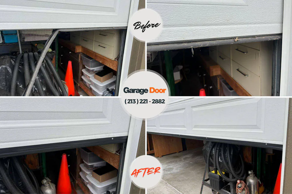 Before and after: garage door repair Sulphur, OK